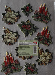 3-D Relief-Sticker "Weihnachtskerzen 2", A4, Jittenmeier