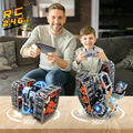 Profi Technik Ferngesteuert Bauspielzeug mit LED Licht 4 in 1 RC Roboter NEU!