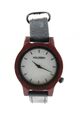 HOLZKERN Uhr mit Lederarmband Damen rot-schwarz Casual-Look