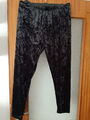 Damen leggings, schwarz, glänzend, Gr. 50/52