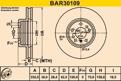 2x BARUM Bremsscheibe BAR30109 für BMW X5 E53 X3 E83 xDrive