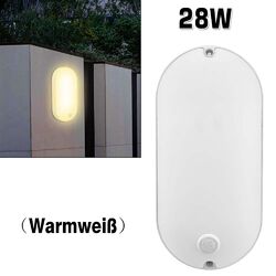 28W LED Wandlampe mit Bewegungsmelder Feuchtraumleuchte Wandleuchte Außen IP65