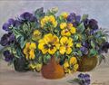 Ölgemälde Stillleben F. Sosnowski (XX) Blumen Blumenstrauß Vintage 40 x 34cm