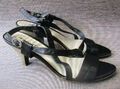 Tamaris Leder Sandale /Pumps Gr 37  schwarz 5cm Absatz