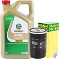 MANN-FILTER ÖLFILTER + 5L CASTROL 5W-30 LL EDGE TITANIUM AUDI A3 A6 VW PASSAT