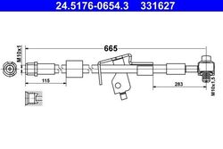 ATE Bremsschlauch 24.5176-0654.3 für CHEVROLET OPEL VAUXHALL