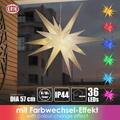 Leuchtstern Lichterstern Farbwechsel Stern 3D 36 LEDs Timer In-Outdoor