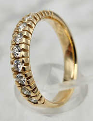 Brillant-Ring -585er Gelb-Gold -10 Brillanten / IF ( lupenrein ) , zus. 0.50 ct.