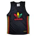 adidas Originals Chile 20 Tank Top Vintage Herren Shirt Rasta Jamaika 62 Schwarz