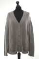 GC Fontana Damen Cardigan Strickjacke 46 grau V-Neck Knopf Grobstrick Kaschmir