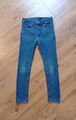 H&M Jeans Hose SKINNY FIT&DENIM Gr.128 blau+Waschung Taschen mit Elasthan Unisex