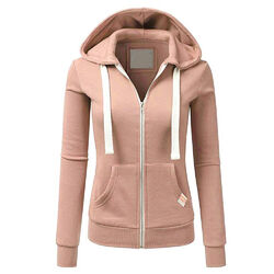 Damen Fleece Kapuzenpullover Sweatshirt Hoodie Freizeit Basic Hoodie Sweatjacke