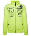 NEU ⭐️CAMP DAVID⭐️ SWEATJACKE PULLOVER Gr. L MIT PRÄGUNG- PRINT NEON LIME