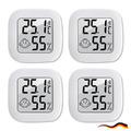 4x Digital Hygrometer Mini Thermometer Luftfeuchtigkeit Temperaturmesser Slim