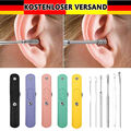 6PCS Ohrreiniger Set Edelstahl Ohrlöffel Reinigung Spiral Ohrenschmalz Entferner