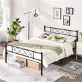 Modern Metallbett Doppelbett Bettrahmen  Einzelbett Bettgestelle mit Lattenrost