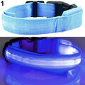 Hundehalsband LED Nylon Halsband Hunde Leuchthalsband Leuchtband Geschirr 3 Modi