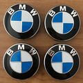 4 BMW Embleme Nabenkappen Nabendeckel Felgendeckel Nabenabdeckung 68mm ORIGINAL