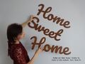 Deko Schriftzug " Home Sweet Home " V4 Holz Wanddeko 6 farben 3 Größen