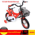 12 Zoll Kinderfahrrad Rot Fahrrad Kinderrad für Junge Mädchen Kids Bicycle NEU