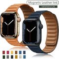 Leder Magnet Armband für Apple Watch iWatch Series 5 6 7 8 9 SE 38-40-44-41-45mm