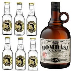 Mombasa Club Dry Gin 0,5 L 41,5% Vol. + 6 Flaschen Thomas Henry Tonic a 200ml