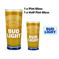 Bud Light Glas Pint und Half Pint Gläser Budlight Glas Bud Light Budweiser 