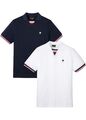 2er-Pack Poloshirt Gr. 52/54 (L) Weiß Dunkelblau Herren Baumwoll-Shirt Neu*