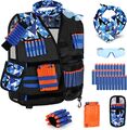 Taktische Weste Jacke Set Kinder Für Nerf Guns N-Strike Elite Serie (Blau)