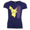 Pokemon Pikachu Kinder T-Shirt Kurzarm Shirt Baumwolle Gr. 110 bis 152 Blau