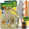 MANN INSPEKTIONSPAKET+1x5L CASTROL 5W30 ÖL passend für AUDI A3 VW GOLF V 1.6 FSI