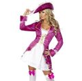 Damen Piratenschatz Kostüm Piratenoutfit rosa/weiß von Smiffys