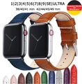 Uhrenarmband Leder Kroko Apple Watch 1-6 7 8 9 SE ULTRA Armband Band iWatch Uhr