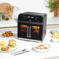 Salter XL Air Fryer Backofen 15L, 6 Voreinstellungen mit Drehspieß und zweiteiligem Teiler