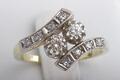 Antiker Brillant Diamant Ring 0,22ct Gelbgold 585 14K top! .