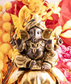Ganesh mit Turban Gold/Braun Finish Höhe: 15 cm , 2,3 kg Feng Shui