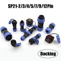 SP21 Steckverbinder IP68 Wasserdicht 2-12 pin Luftfahrt Stecker Gewinde Docking