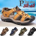 DE Herren Fashion Sandale Summer Trekkingsandalen Leder Freizeit Schuhe Outdoor