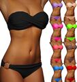 ♥Sexy Twist Push Up Bandeau Bikini Damen Pushup Badeanzug Gr. XS S M L 32-40 NEU