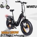 MYATU E Bike,20" 4,0 Fat Tire Elektrofahrrad E-Fahrrad klapprad 250W 7 Gängen