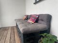 Balkon Lounge aus 6 Paletten und 4 Kissen (120 x 80 x 14,4) - Farbe Grau