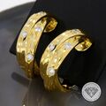 Wert 11.800,- Orig. Cartier Brillant Ohrringe Creolen 750 / 18 Kt Gelb Gold xxyy