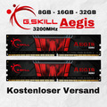 G.Skill Aegis DDR4 3200MHz RAM Desktop 8GB 16GB 32GB 64GB Gaming Arbeitsspeicher