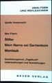 Max Frisch, Mein Name sei Gantenbein, Montauk, Stiller : Untersuchungen und Anme