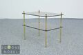 Vintage Beistelltisch Retro Glas Tisch Coffee Table Messing Couchtisch