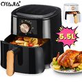 Heißluftfritteuse XXL Digitale Air Fryer 1800W Fritteusen Heißluft Ofen Gkamgdeg