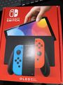 Nintendo Switch OLED Modell HEG-001 Handheld-Konsole - 64 GB - schwarz/Neonrot/Neon