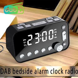 Funk DAB+ Radiowecker Tischuhr FM UKW Uhrenradio Alarm 2 USB LED-Digitalanzeige