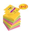 Post-it Haftnotizen Super Sticky Z-Notes, 76 x 76 mm, 4+2