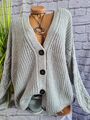 Vivance Strickjacke Cardigan Gr. 36/38 bis 40/42 grau Oversize (2 256) NEU